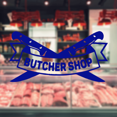 Kasap Ve Steak Houselara Özel Çift Bıçak Sticker Yapıştırma