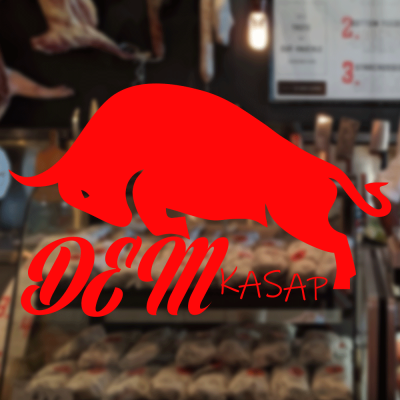  Kasap Ve Steak Houselara Özel Firma Dem Kasap Sticker Yapıştırma