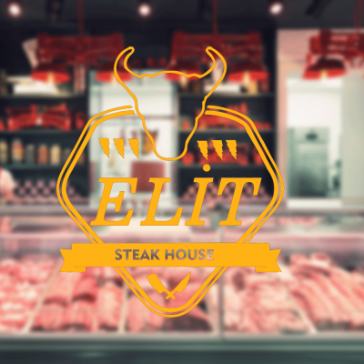 Kasap Ve Steak Houselara Özel Firma Elit Steak House Sticker Yapıştırma