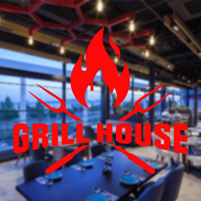 Kasap Ve Steak Houselara Özel Grill House Sticker Yapıştırma