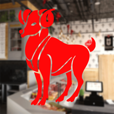 Kasap Ve Steak Houselara Özel Güzel Koç Sticker Yapıştırma