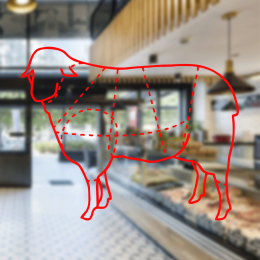 Kasap Ve Steak Houselara Özel Koyunun Bölümleri Sticker Yapıştırma