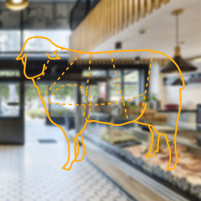 Kasap Ve Steak Houselara Özel Koyunun Bölümleri Sticker Yapıştırma