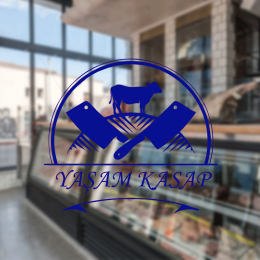 Kasap Ve Steak Houselara Özel Logolu Ve İsimli Kasap Sticker Yapıştırma