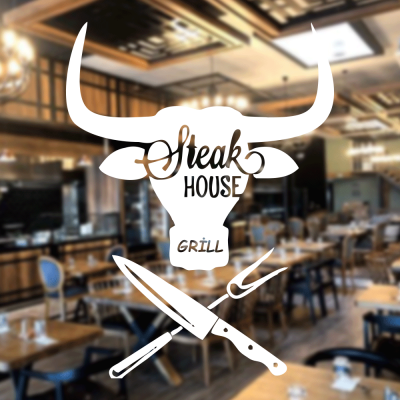 Kasap Ve Steak Houselara Özel Steak House Grill Sticker Yapıştırma