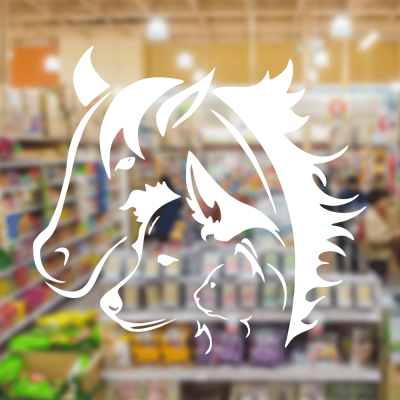 Petshop Ve Veterinerlere Özel At Kedi Köpek Sticker Yapıştırma
