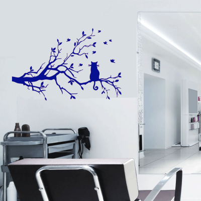 Petshop Ve Veterinerlere Özel Daldaki Kedi Sticker Yapıştırma