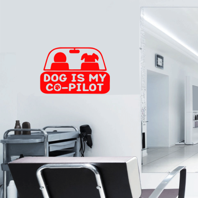 Petshop Ve Veterinerlere Özel Dog İs My Co-Pilot Sticker Yapıştırma