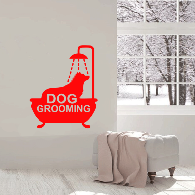 Petshop Ve Veterinerlere Özel Duş Alan Köpek Sticker Yapıştırma