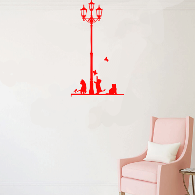 Petshop Ve Veterinerlere Özel Gece Lambası Altındaki Kediler Sticker Yapıştırma Petshop Ve Veterinerlere Özel Gece Lambası Altındaki Kediler Sticker Yapıştırma