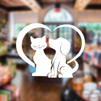 Petshop Ve Veterinerlere Özel Gülümseyen Kedi Ve Köpek Sticker Yapıştırma Petshop Ve Veterinerlere Özel Gülümseyen Kedi Ve Köpek Sticker Yapıştırma