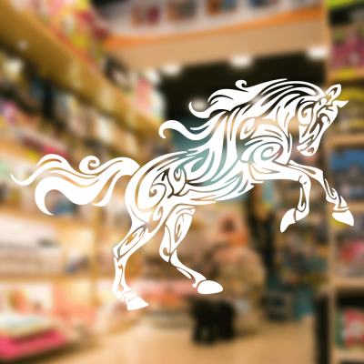 Petshop Ve Veterinerlere Özel Horse Desing Sticker Yapıştırma