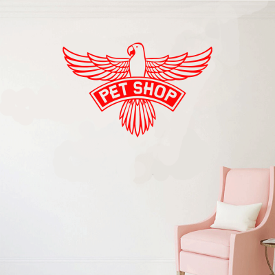 Petshop Ve Veterinerlere Özel Papağan Sticker Yapıştırma