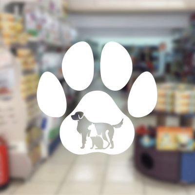 Petshop Ve Veterinerlere Özel Pati İçinde Kedi Ve Köpek Sticker Yapıştırma Petshop Ve Veterinerlere Özel Pati İçinde Kedi Ve Köpek Sticker Yapıştırma