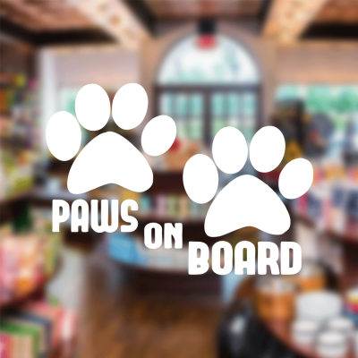  Petshop Ve Veterinerlere Özel Paws On Board Sticker Yapıştırma