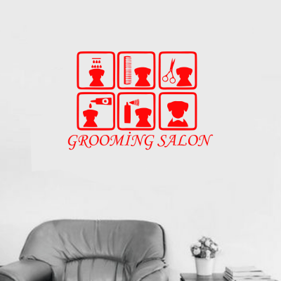  Petshop Ve Veterinerlere Özel Pet Grooming Salon Dog İcons Sticker Yapıştırma