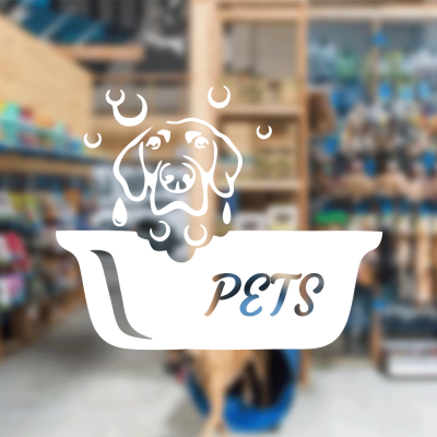 Petshop Ve Veterinerlere Özel Pets Banyo Sticker Yapıştırma