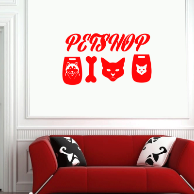  Petshop Ve Veterinerlere Özel Petshop Animal İcons Sticker Yapıştırma