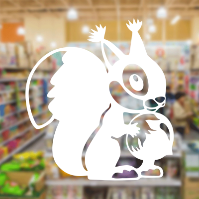  Petshop Ve Veterinerlere Özel Sincap Sticker Yapıştırma