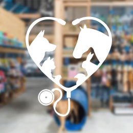 Petshop Ve Veterinerlere Özel Stetoskop İçindeki Hayvanlar Sticker Yapıştırma
