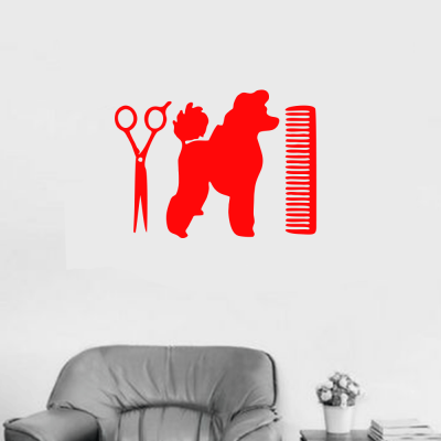 Petshop Ve Veterinerlere Özel Tarak Makas Köpek Sticker Yapıştırma