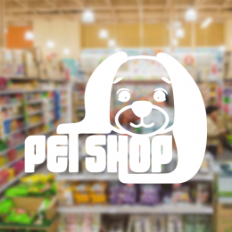 Petshop Ve Veterinerlere Özel Uzun Kulakşı Köpek Petshop Sticker Yapıştırma