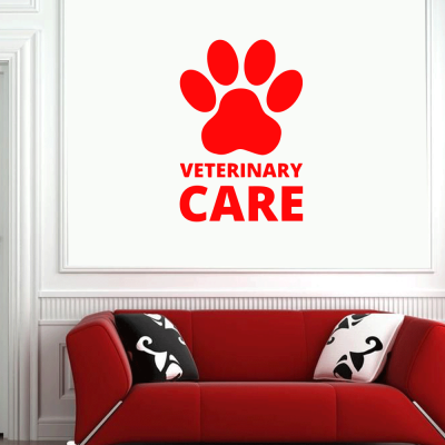  Petshop Ve Veterinerlere Özel Veteriner Care Sticker Yapıştırma