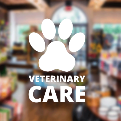  Petshop Ve Veterinerlere Özel Veteriner Care Sticker Yapıştırma