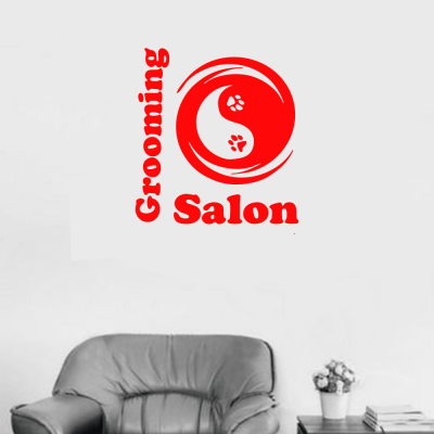 Petshop Ve Veterinerlere Özel Yin Yang Grooming Salon Sticker Yapıştırma Petshop Ve Veterinerlere Özel Yin Yang Grooming Salon Sticker Yapıştırma