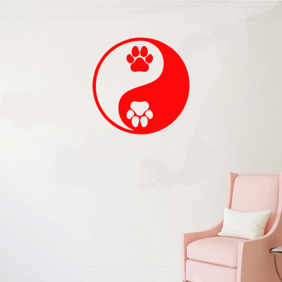 Petshop Ve Veterinerlere Özel Ying Yang Pati Sticker Yapıştırma