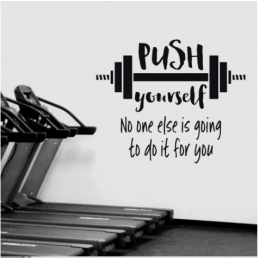 Push Yourself Yazısı Spor Salonu Duvar Stickerı
