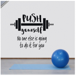 Push Yourself Yazısı Spor Salonu Duvar Stickerı