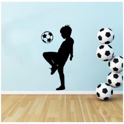 Küçük Erkek Futbolcu Yazısı Spor Salonu Duvar Stickerı