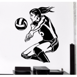 Voleybol Oyuncusu  Yazısı Spor Salonu Duvar Stickerı