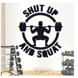 Squat Fitness  Yazısı Spor Salonu Duvar Stickerı