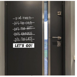 Spor Salonlarına Özel Let's Go Duvar Yazısı Cam Vitrin Sticker Yapıştırma