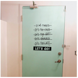 Spor Salonlarına Özel Let's Go Duvar Yazısı Cam Vitrin Sticker Yapıştırma