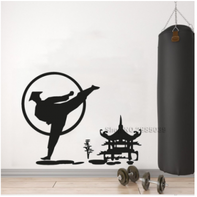 Spor Salonlarına Özel Kung Fu Wushu Duvar Yazısı Cam Vitrin Sticker Yapıştırma