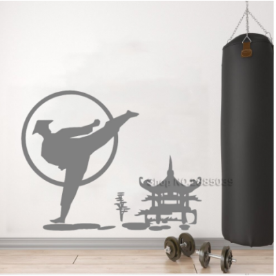 Spor Salonlarına Özel Kung Fu Wushu Duvar Yazısı Cam Vitrin Sticker Yapıştırma