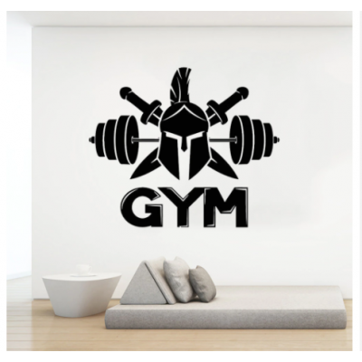 Spor Salonlarına Özel Savaşcı Kask Halter  Duvar Yazısı Cam Vitrin Sticker Yapıştırma