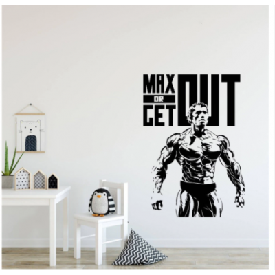Spor Salonlarına Özel Arnold Schwarzenegger  Duvar Yazısı Cam Vitrin Sticker Yapıştırma