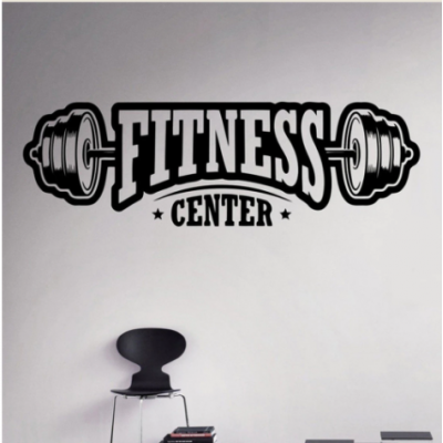 Spor Salonlarına Özel Fitness Center  Duvar Yazısı Cam Vitrin Sticker Yapıştırma