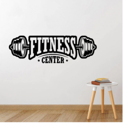Spor Salonlarına Özel Fitness Center  Duvar Yazısı Cam Vitrin Sticker Yapıştırma