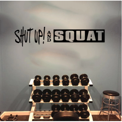 Spor Salonlarına Özel Squat Duvar Yazısı Cam Vitrin Sticker Yapıştırma