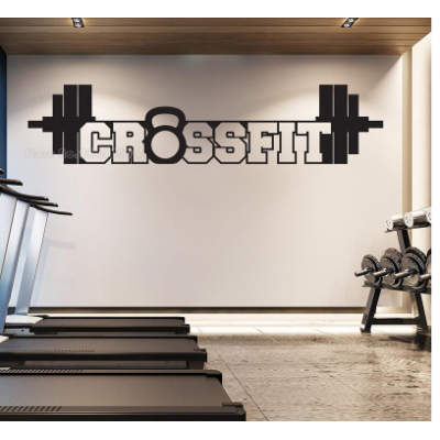 Spor Salonlarına Özel Crossfit Duvar Yazısı Cam Vitrin Sticker Yapıştırma