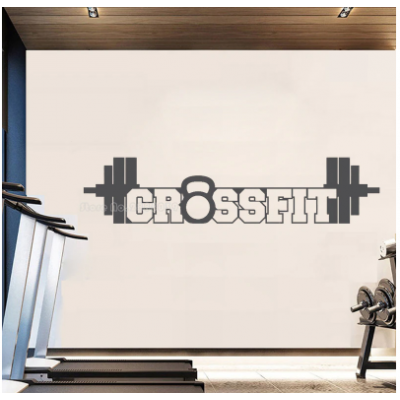 Spor Salonlarına Özel Crossfit Duvar Yazısı Cam Vitrin Sticker Yapıştırma