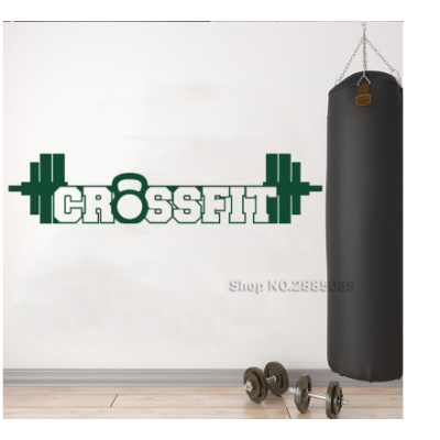 Spor Salonlarına Özel Crossfit Duvar Yazısı Cam Vitrin Sticker Yapıştırma
