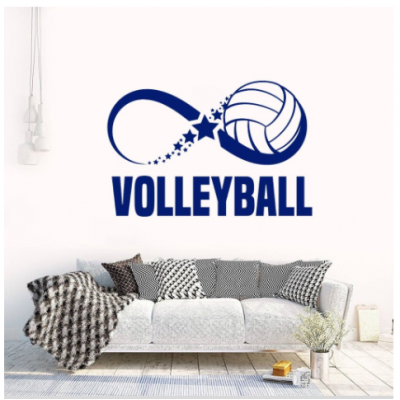 Spor Salonlarına Özel Infinity Voleybol   Duvar Yazısı Cam Vitrin Sticker Yapıştırma