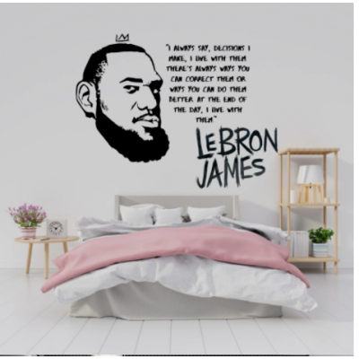 Spor Salonlarına Özel Lebron James Yazısı Cam Vitrin Sticker Yapıştırma