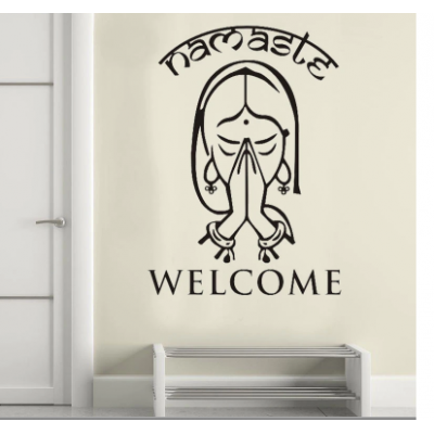 Spor Salonlarına Özel Welcome  Namaste Yazısı Cam Vitrin Sticker Yapıştırma